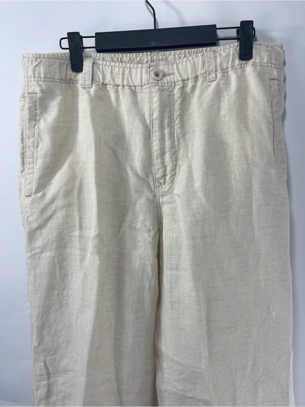 Tommy Bahama Relax Men’s Ivory Cream 100% Linen Drawstring Medium Pants